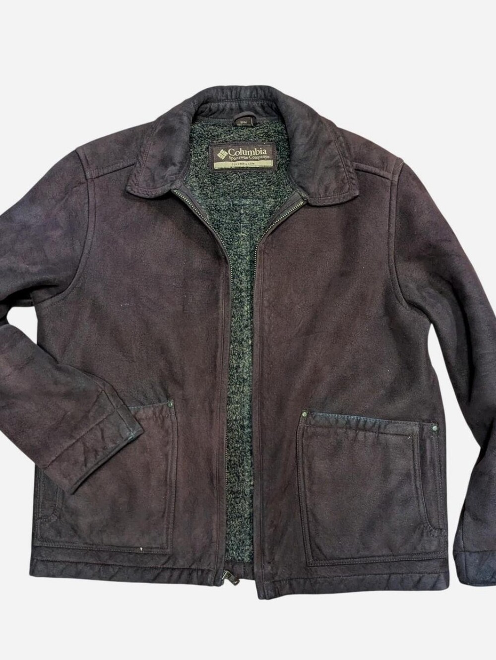 Columbia Men's Medium Faux Suede Warm Brown Jacket